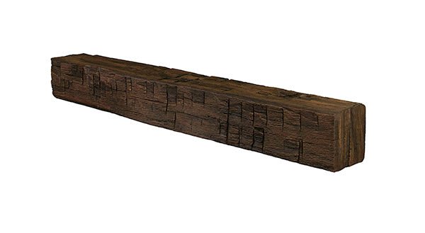 Tavern Timbered Beam Non-Combustible Mantel Shelf TOASTED RYE Finish - ExceptionalFire