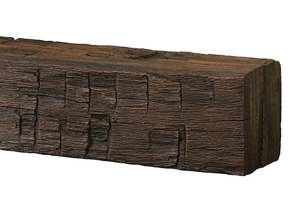 Tavern Timbered Beam Non-Combustible Mantel Shelf TOASTED RYE Finish - ExceptionalFire
