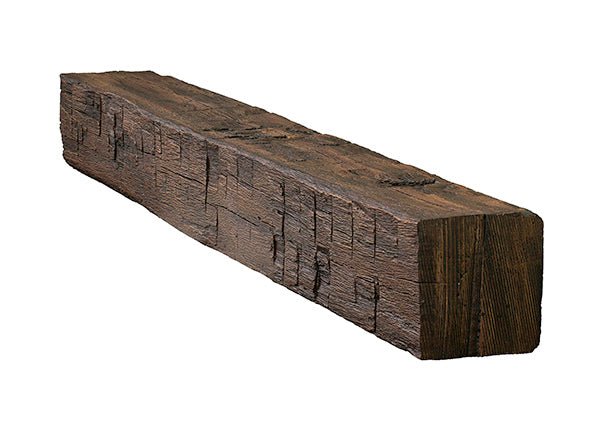 Tavern Timbered Beam Non-Combustible Mantel Shelf TOASTED RYE Finish - ExceptionalFire