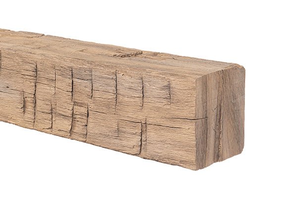 Tavern Timbered Beam Non-Combustible Mantel Shelf WHEAT Finish - ExceptionalFire