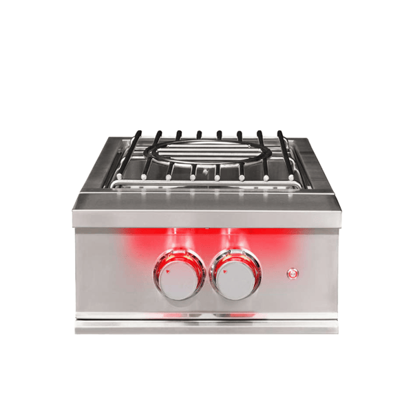 TrueFlame Power Burner outdoor stainless steel stove with LED lights and dual burners