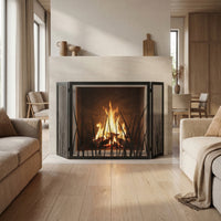Steel Custom Folding Free Standing Fireplace Screens Options- Sawgrass