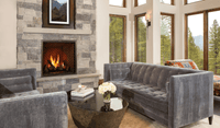 Majestic Marquis II 42 gas fireplace with EMBERlights room shot