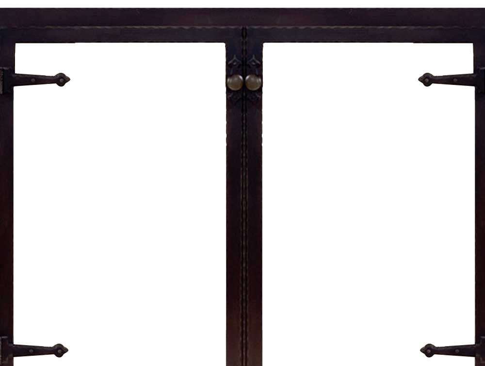 Steel Fireplace Glass Door Masonry & Zero Clearance - Hammered Edge - ExceptionalFire