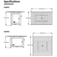 Napoleon Hamptons Grey Gas Fire Table, Rectangular HAMP1-GY - ExceptionalFire