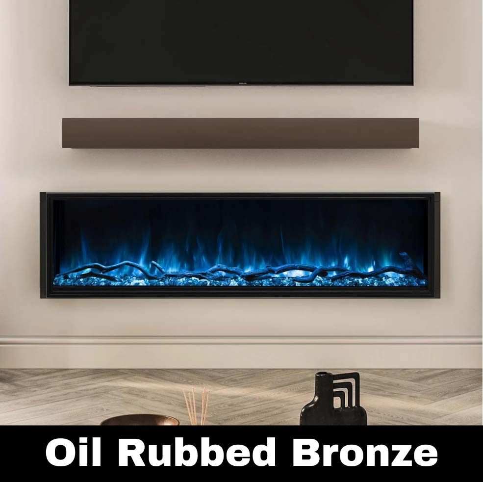 Standard Sizes Non-Combustible Steel Mantel Shelves - 12 Finishes Available - ExceptionalFire