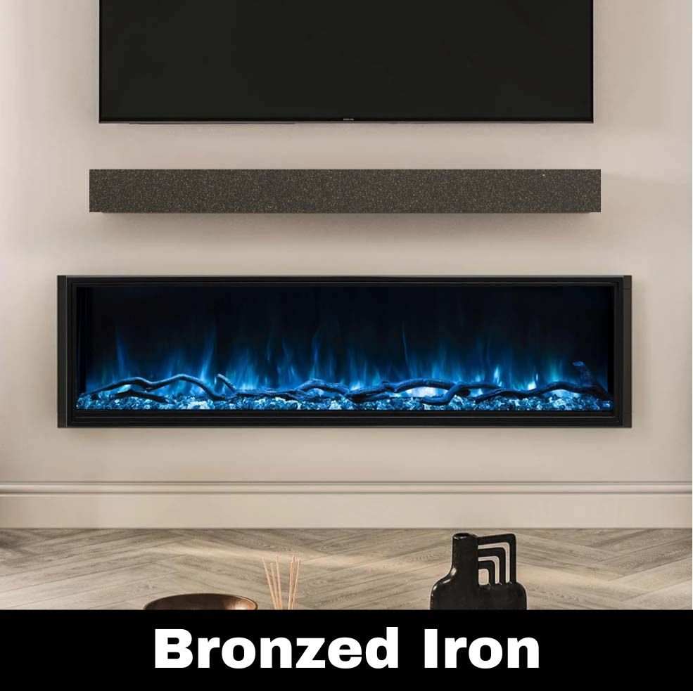 Standard Sizes Non-Combustible Steel Mantel Shelves - 12 Finishes Available - ExceptionalFire
