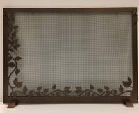 Steel Custom Single Panel Fireplace Screen Carolina Ivy - Custom Size - ExceptionalFire
