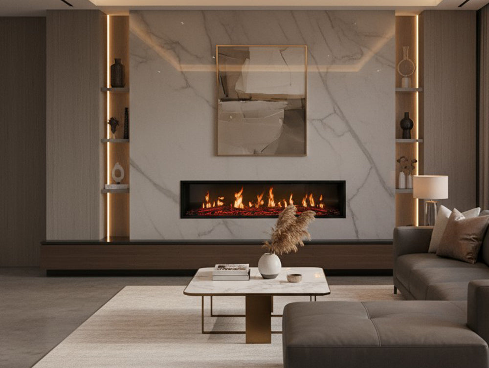 Electric Fireplaces: Sleek electric fireplaces with realistic flames and efficient heat