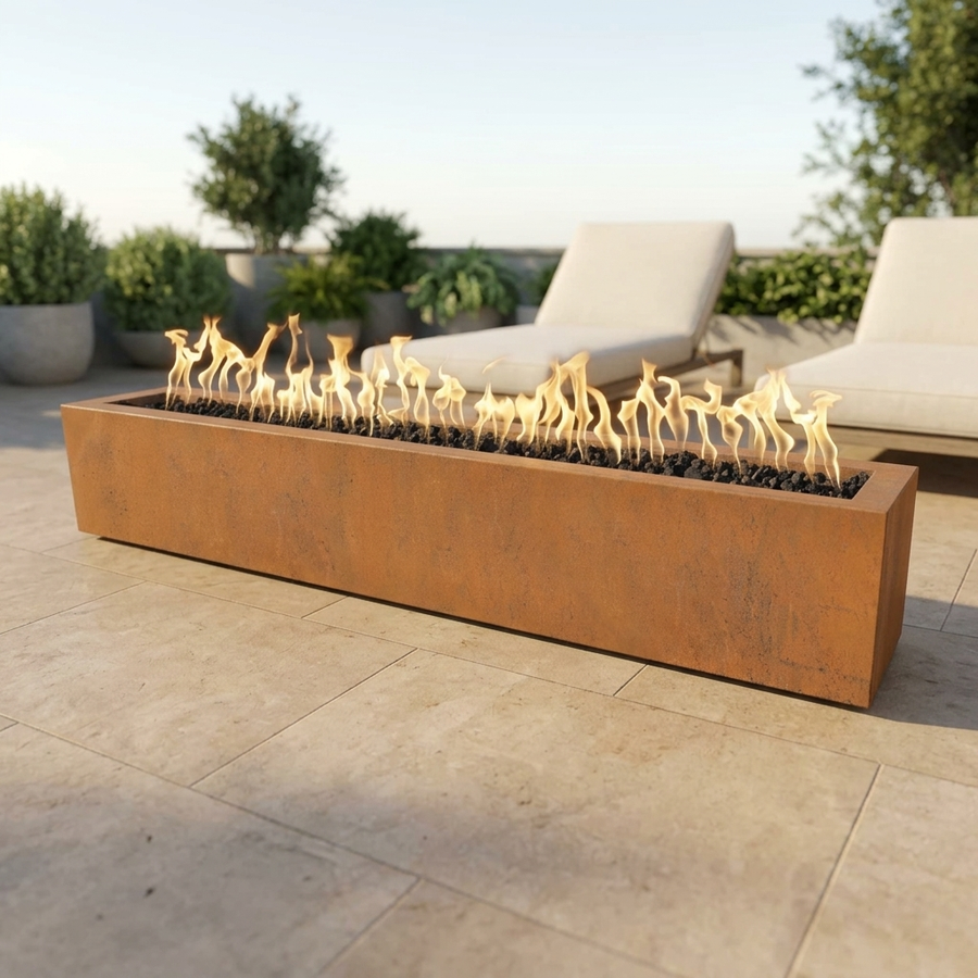 The Outdoor Plus 48" Eaves Fire Pit — Corten Steel