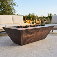 The Outdoor Plus 48" Atlantic Fire Pit — 24" Tall — Hammered Copper — patio view