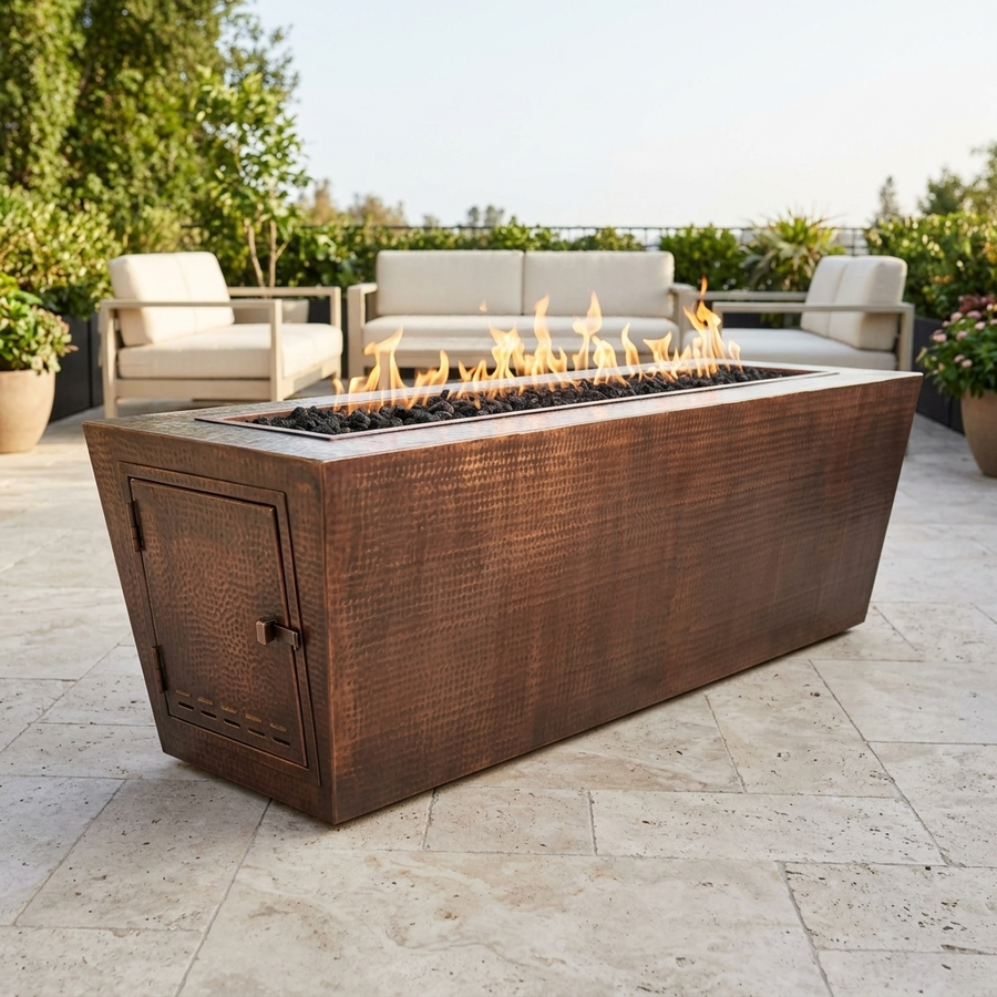 The Outdoor Plus 60" Mesa Fire Pit — Hammered Copper