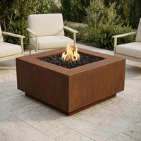 The Outdoor Plus 42" Forma Fire Pit — Corten Steel — patio view
