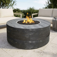 The Outdoor Plus 42" Sequoia Fire Pit — 24" Tall — Wood Grain — patio view