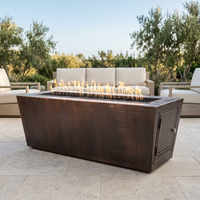 The Outdoor Plus 48" Mesa Fire Pit — Hammered Copper — patio view