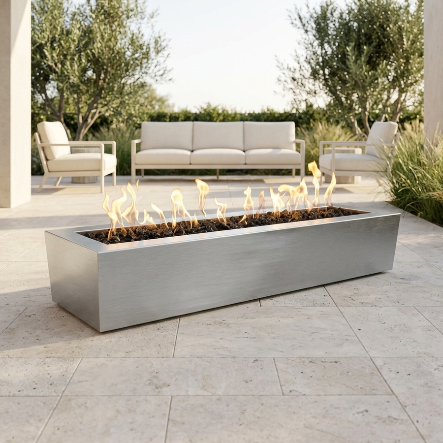 The Outdoor Plus 48" Eaves Fire Pit — Stainless Steel