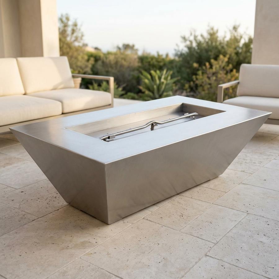 The Outdoor Plus 72" Atlantic Fire Pit — 24" Tall — Stainless Steel