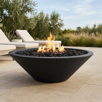 The Outdoor Plus 60" Cazo Fire Pit — Narrow Ledge — GFRC — Low Voltage Electronic Ignition — patio view