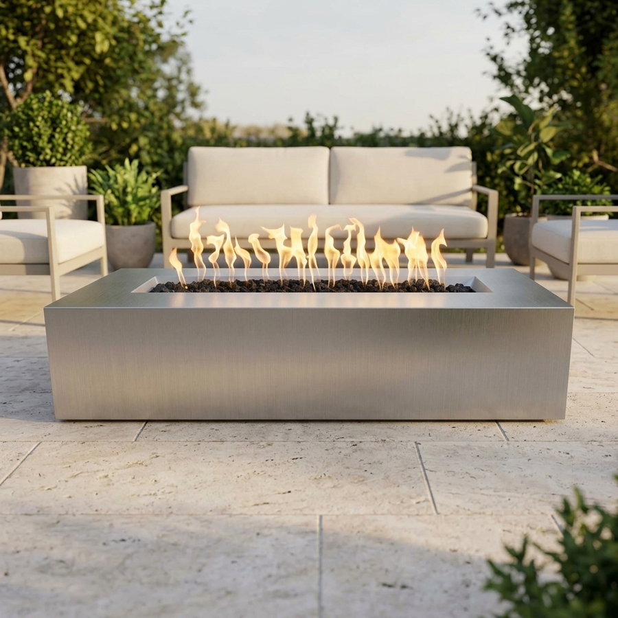 The Outdoor Plus 48" Regal Fire Pit — Stainless Steel
