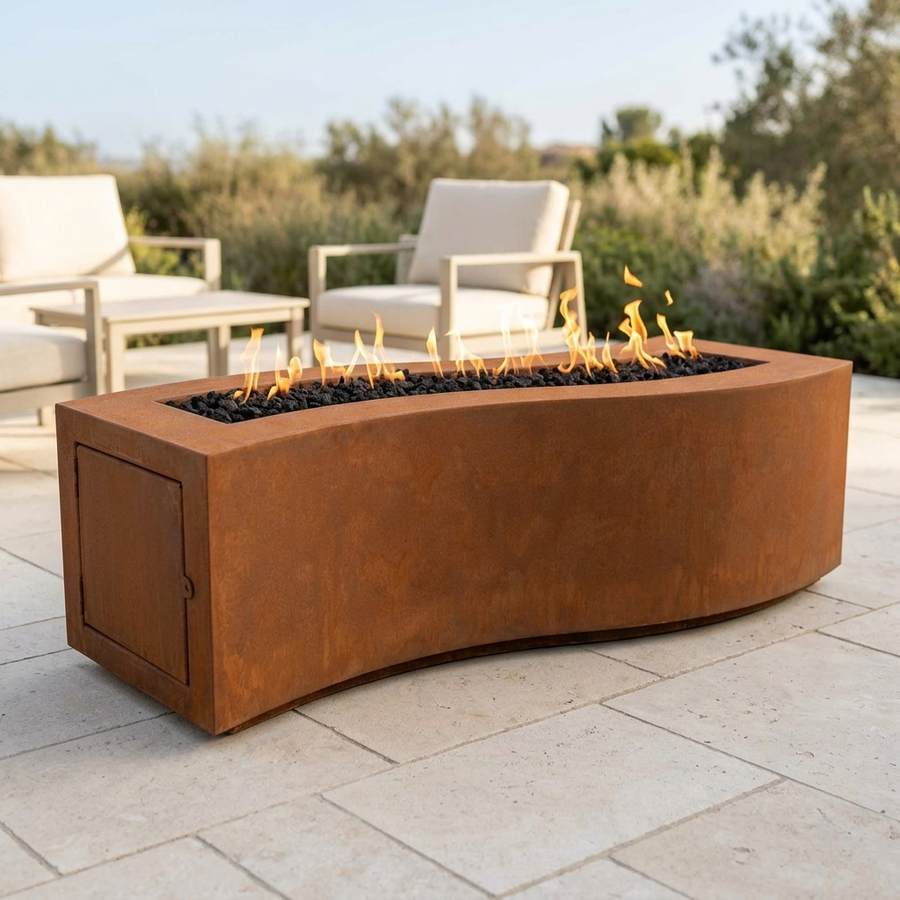 The Outdoor Plus 72" Billow Fire Pit — Corten Steel