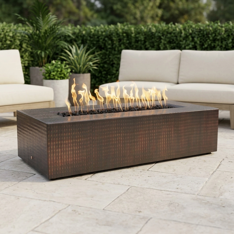 The Outdoor Plus 60" Regal Fire Pit — Hammered Copper
