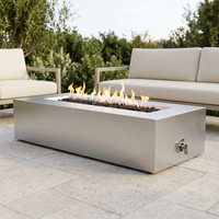 The Outdoor Plus 60" Regal Fire Pit — Stainless Steel — patio view