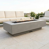 Del Mar 96-Inch GFRC Fire Pit — Match Lit with Flame Sense — Natural Gray patio view