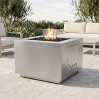 The Outdoor Plus 48" Forma Fire Pit — Stainless Steel — patio view