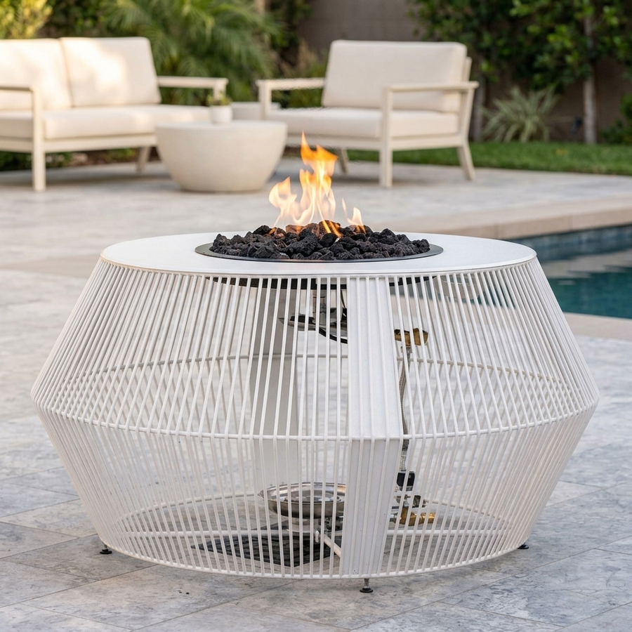The Outdoor Plus 60-Inch Cesto Fire Pit — White