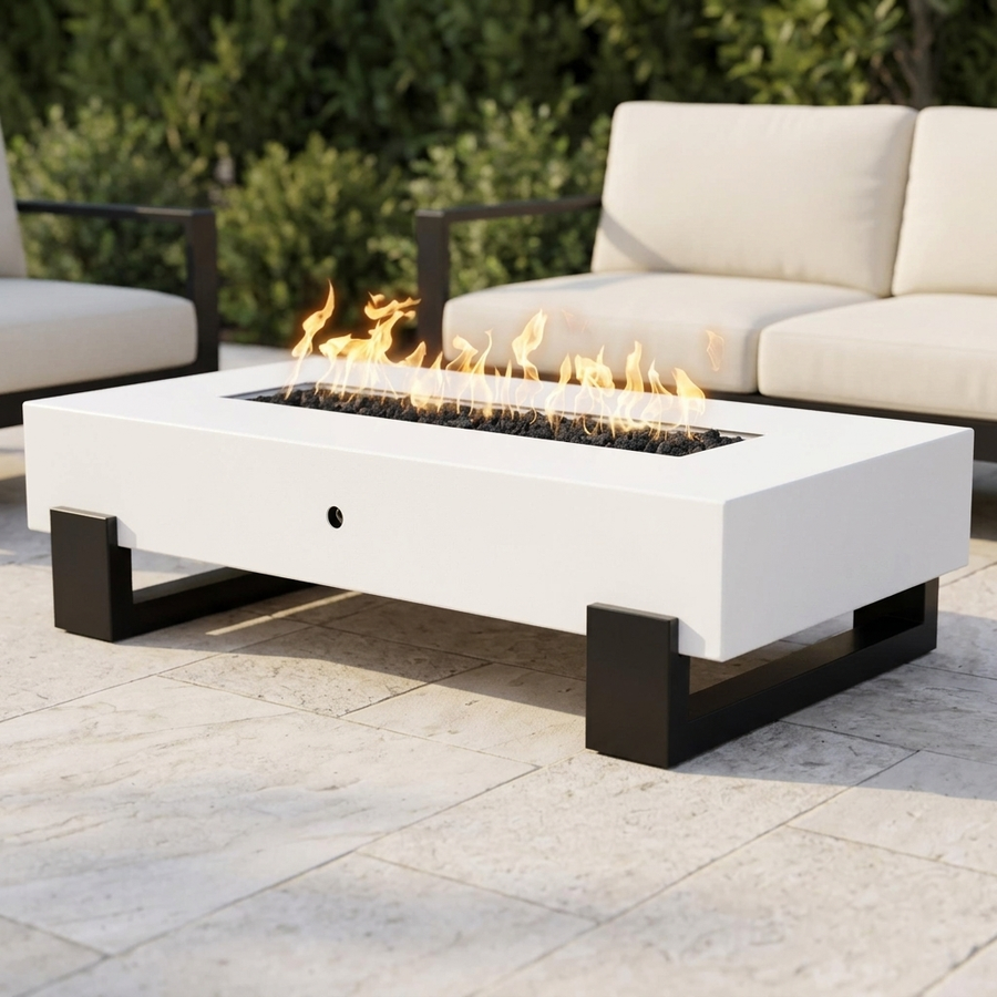 The Outdoor Plus 42-Inch Baja Fire Pit — Black & White