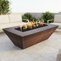 The Outdoor Plus 72" Atlantic Fire Pit — 24" Tall — Hammered Copper — patio view