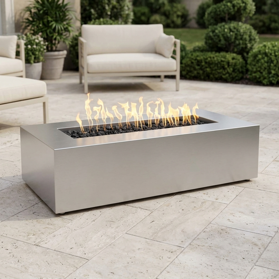 The Outdoor Plus 54" Regal Fire Pit — Stainless Steel