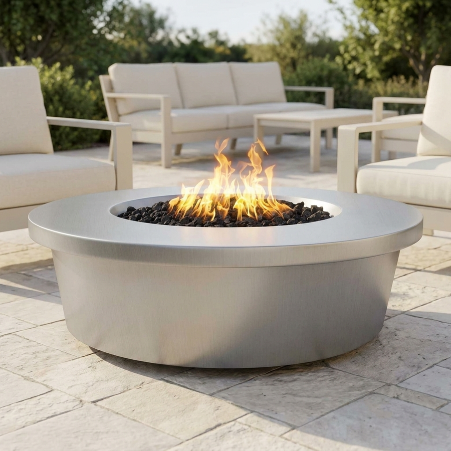 The Outdoor Plus 48" Tempe Fire Pit — Stainless Steel