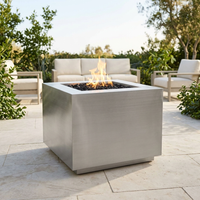 The Outdoor Plus 30" Forma Fire Pit — Stainless Steel — patio view