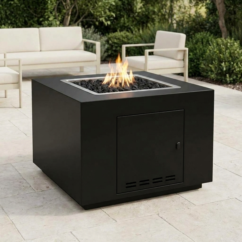 The Outdoor Plus 42" Forma Fire Pit — Powder Coat — patio view