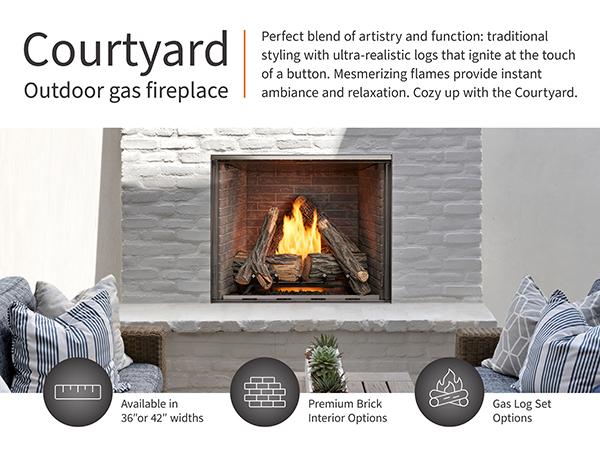 Majestic Courtyard 36" Outdoor Traditional Gas Fireplace - Model ODCOUG-36