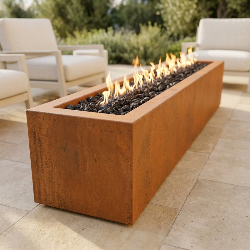 The Outdoor Plus 48" Eaves Fire Pit — Corten Steel — alternate view