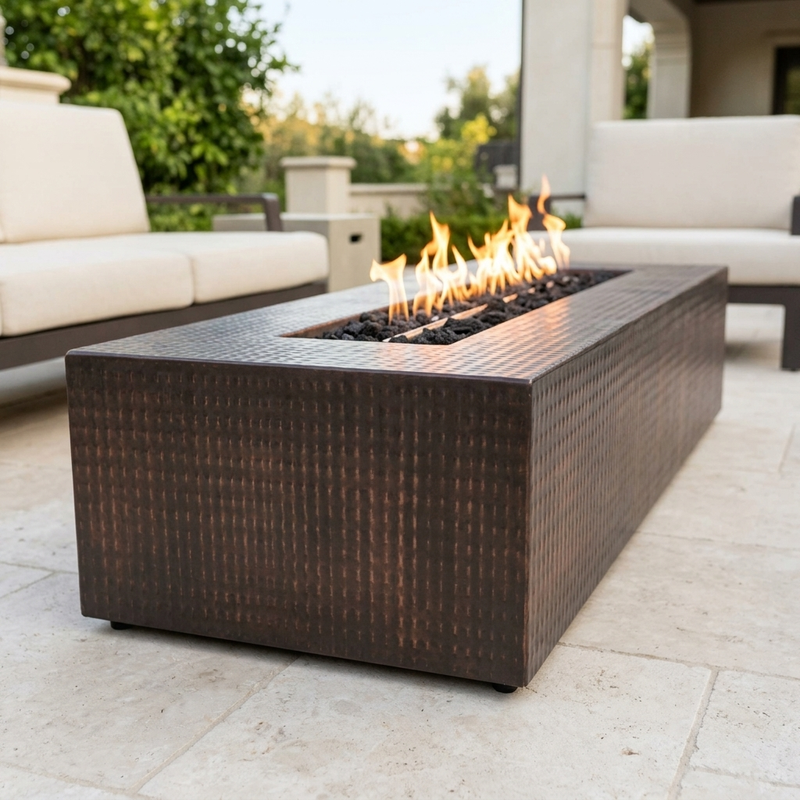 The Outdoor Plus 48" Regal Fire Pit — Hammered Copper — alternate view