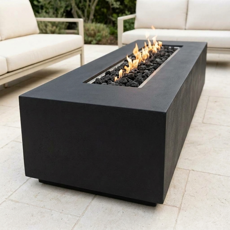 The Outdoor Plus 60" Regal Fire Pit — GFRC — Low Voltage Electronic Ignition — alternate view