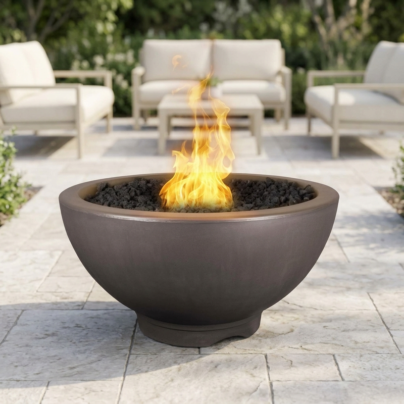 The Outdoor Plus 38" Sonoma Fire Pit — GFRC — Fire Glow (Spark Ignition w/ Flame Sense) — alternate view