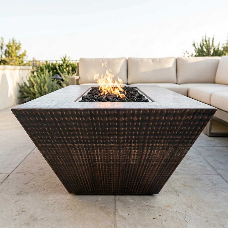 The Outdoor Plus 60" Atlantic Fire Pit — 24" Tall — Hammered Copper — alternate view