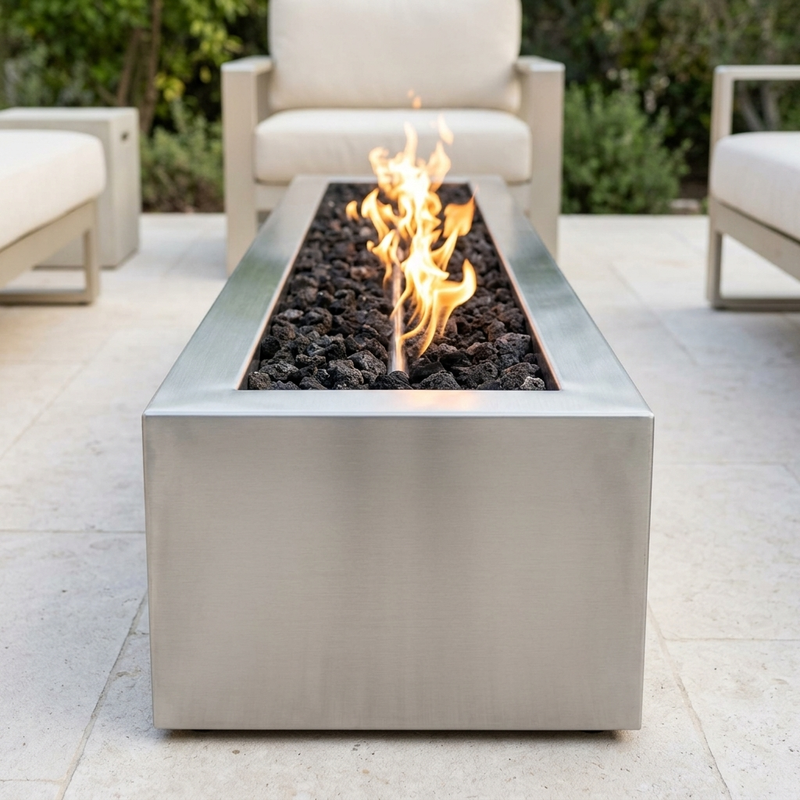 The Outdoor Plus 48" Eaves Fire Pit — Stainless Steel — alternate view