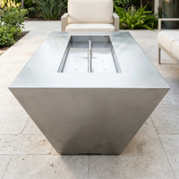 The Outdoor Plus 96" Atlantic Fire Pit — 24" Tall — Stainless Steel — alternate view