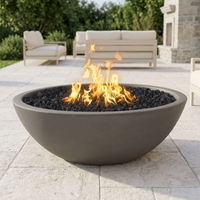 The Outdoor Plus 60" Sedona FIre Pit — Narrow Ledge — GFRC — Match Lit w/ Flame Sense — alternate view
