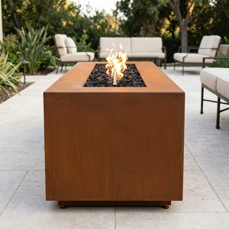The Outdoor Plus 84" Pismo Fire Pit — Corten Steel — alternate view