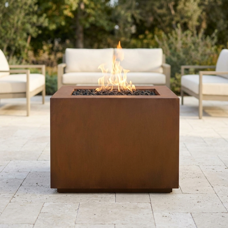 The Outdoor Plus 30" Forma Fire Pit — Corten Steel — alternate view