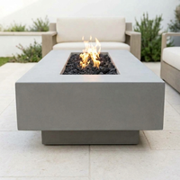 Del Mar 60-Inch GFRC Fire Pit — Match Lit — Natural Gray alternate view
