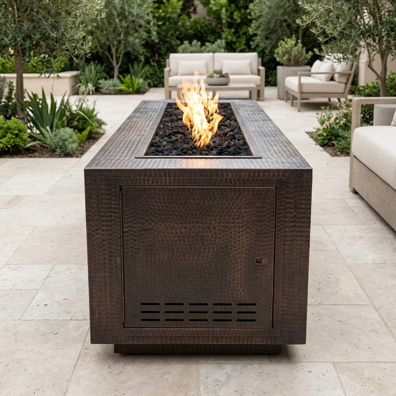 The Outdoor Plus 84" Pismo Fire Pit — Hammered Copper — alternate view
