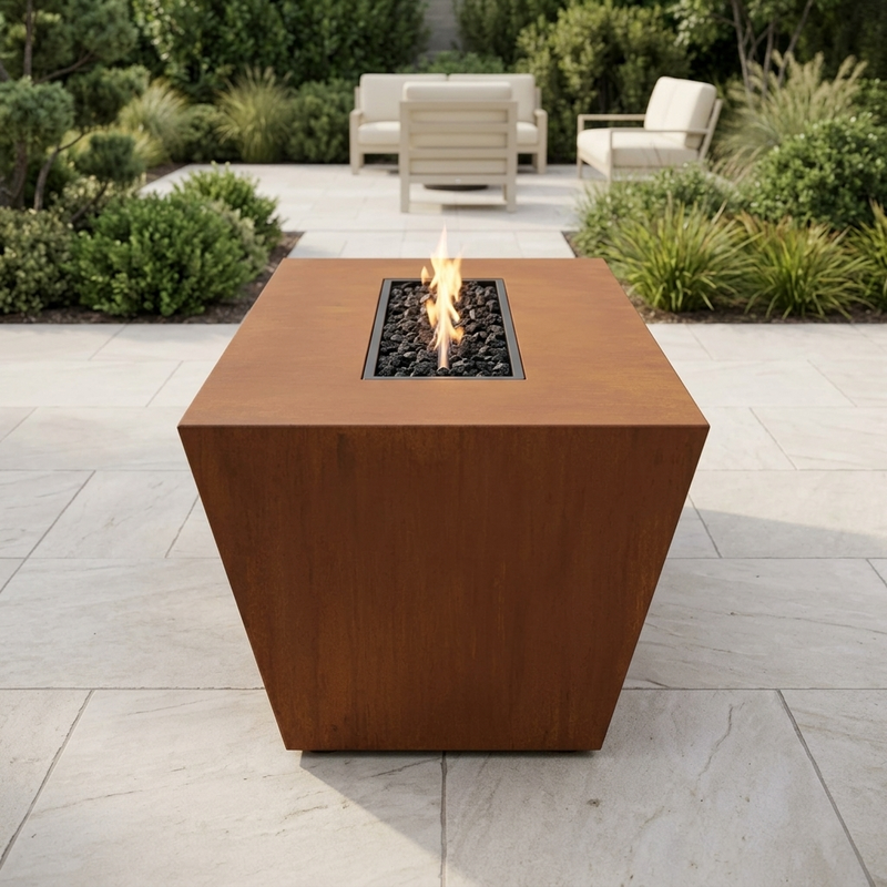 The Outdoor Plus 48" Atlantic Fire Pit — 24" Tall — Corten Steel — alternate view