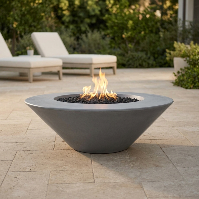The Outdoor Plus 60" Cazo Fire Pit — Wide Ledge — GFRC — Low Voltage Electronic Ignition — alternate view
